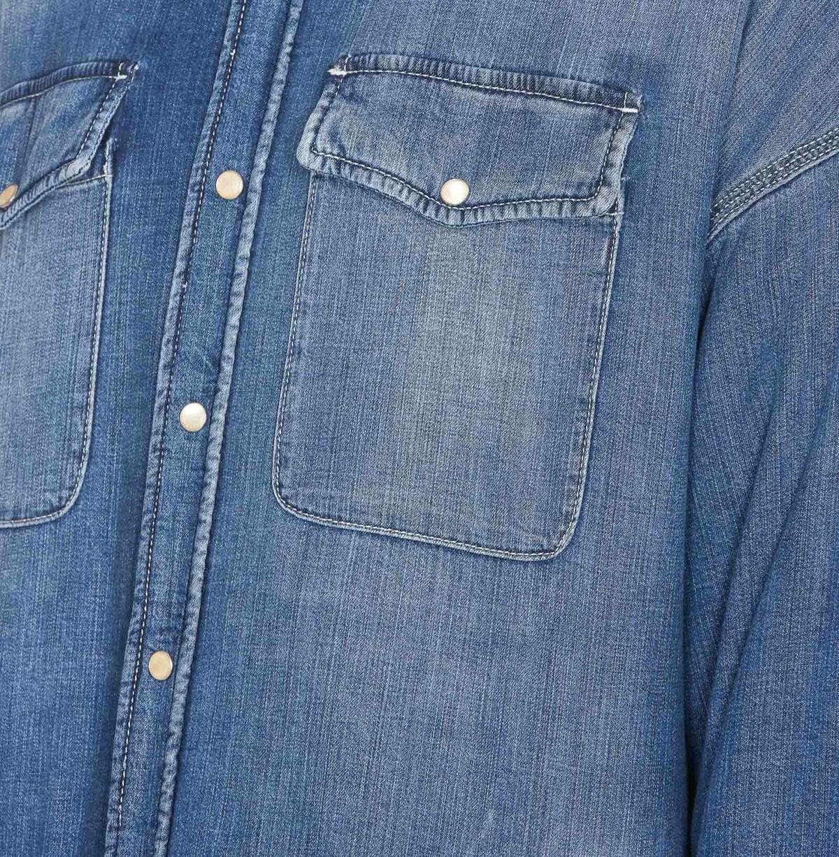 シャツ Alexander McQueen Quilted Denim Shirt Alexander Mcqueen Blue Quilted Denim Shirt for Men Online
