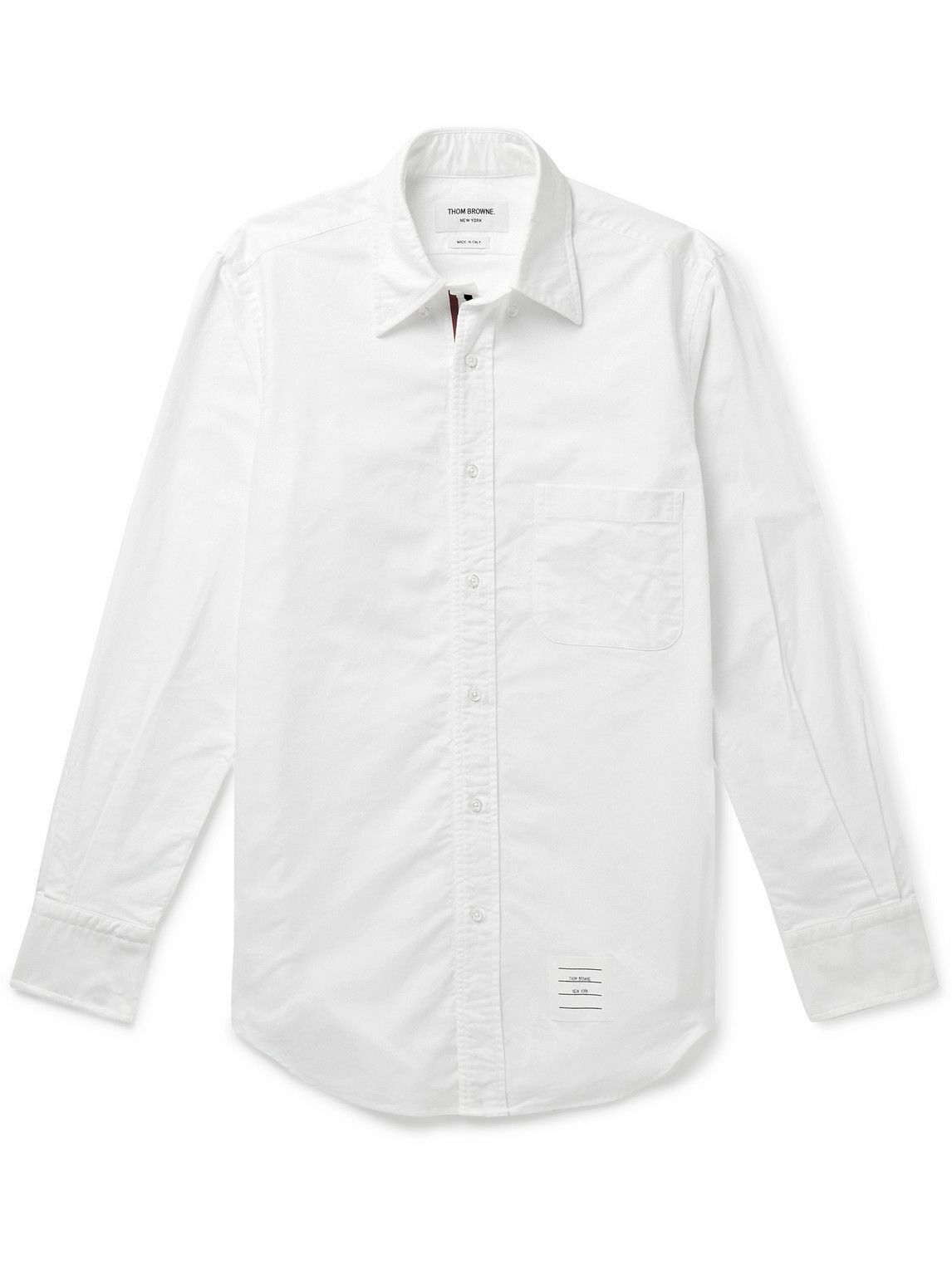 Thom Browne SlimFit ButtonDown Collar LogoAppliquéd Cotton Oxford