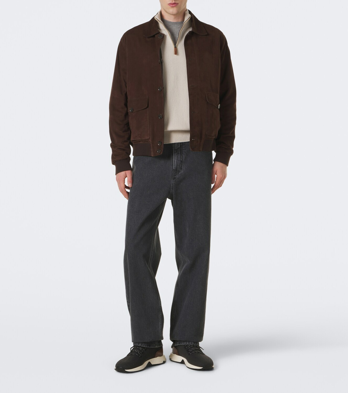 Tod's Knitted leather-trimmed sneakers