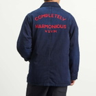 Visvim Men's Osiris Down Coverall Damaged Shirt Jacket in Indigo