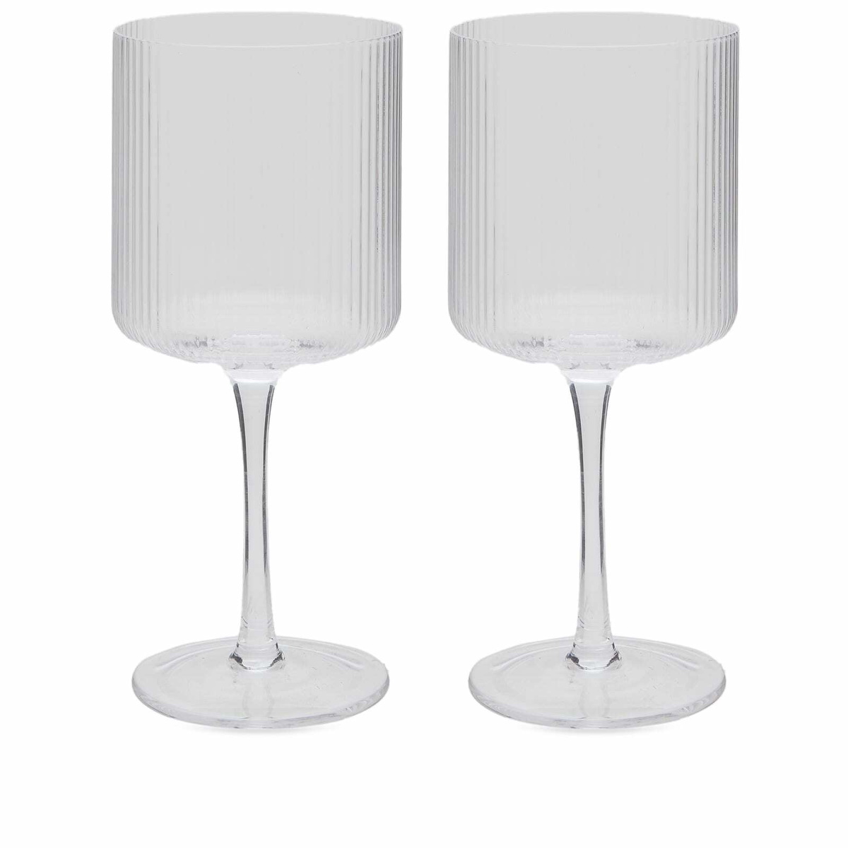 ferm LIVING Ripple Red Wine Glasses - Set of 2 in Clear 