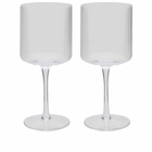 ferm LIVING Ripple Red Wine Glasses - Set of 2 in Clear 