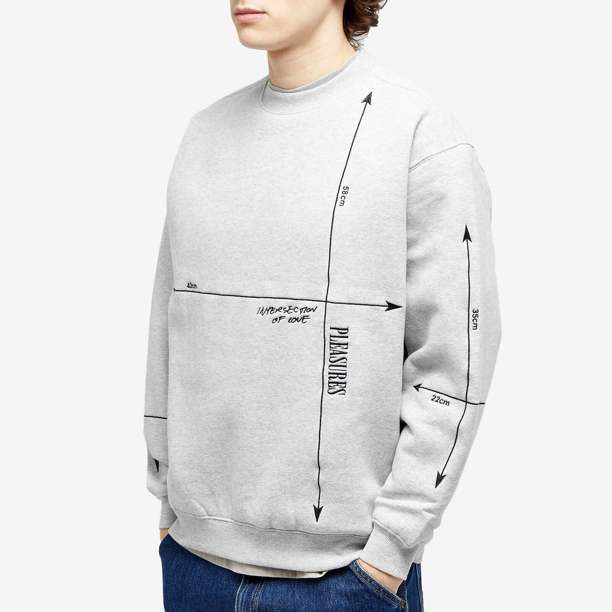Pleasures Men's Intersection Crew Sweat in Grey