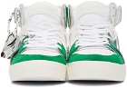 Off-White White & Green Vulcanized High Sneakers