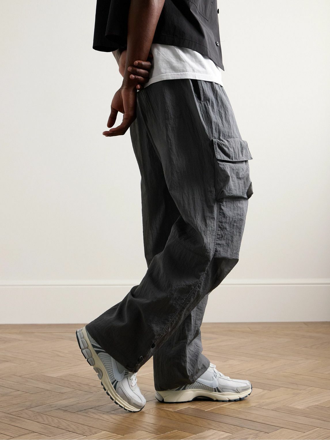 Nike Zoom Vomero Faux Leather and Rubber-Trimmed Mesh Sneakers