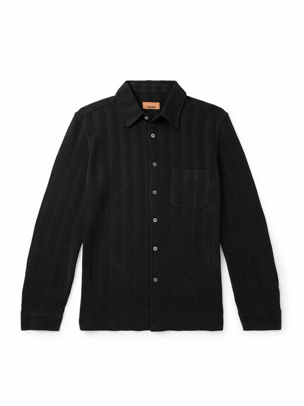 Photo: Missoni - Striped Cotton-Blend Shirt - Black