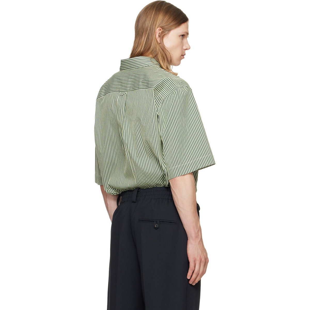 Paul Smith Green Stripe Oversized Cotton-Silk Shirt