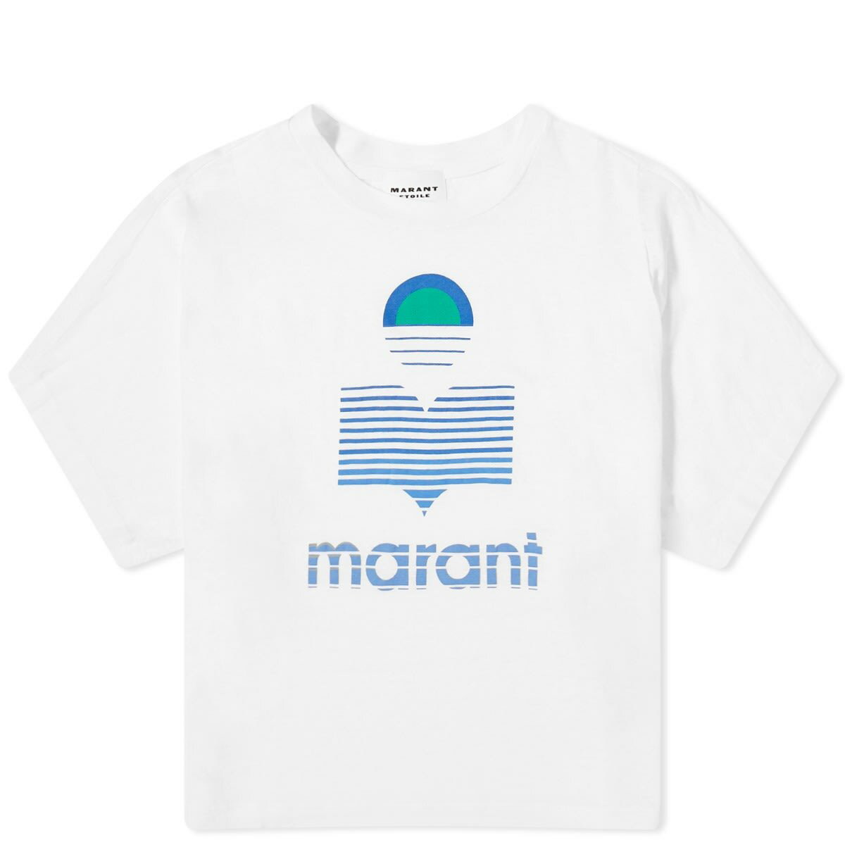 Tシャツ・カットソー ISABEL MARANT ETOILE KYANZA TSHIRT (TS0048FBB1N17E 01BK) Isabel Marant Étoile Women's Kyanza tshirt in White Isabel