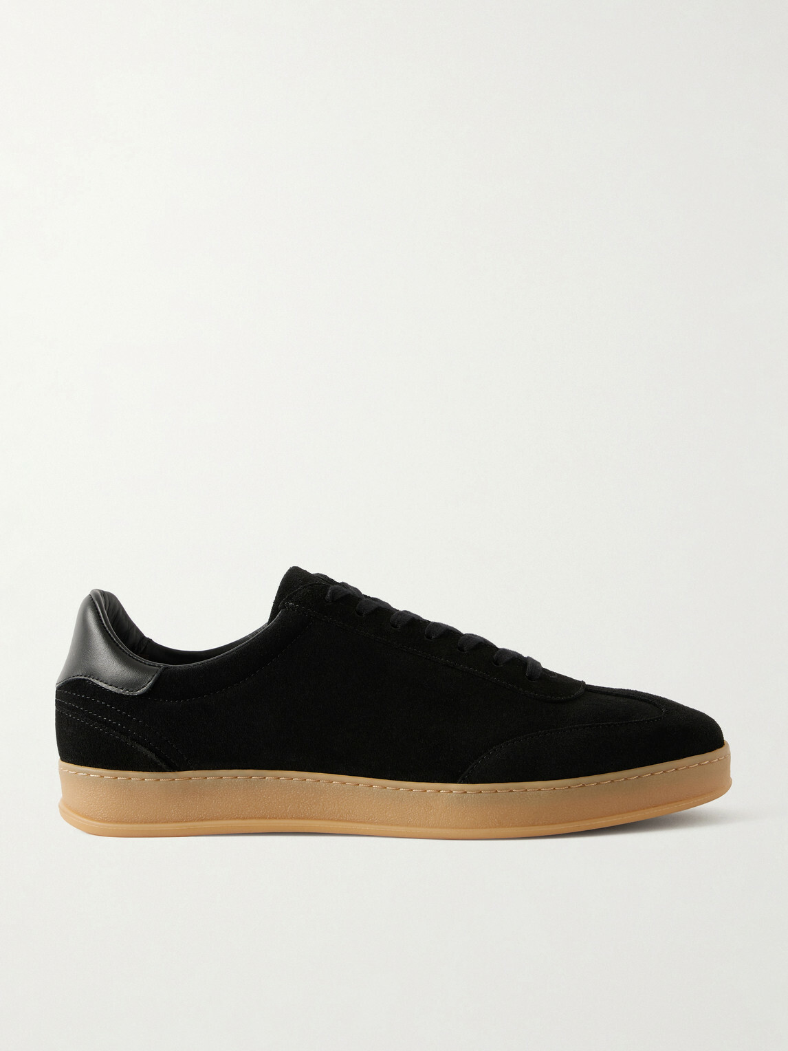 Mr P. - Leather-Trimmed Suede Sneakers - Black