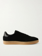 Mr P. - Leather-Trimmed Suede Sneakers - Black
