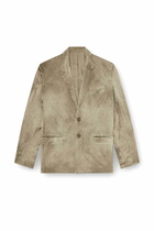 Diesel Blazer in wrinkled satin - Jackets Mens in Brown