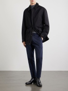 TOM FORD - Tapered Cotton-Blend Twill Trousers - Blue