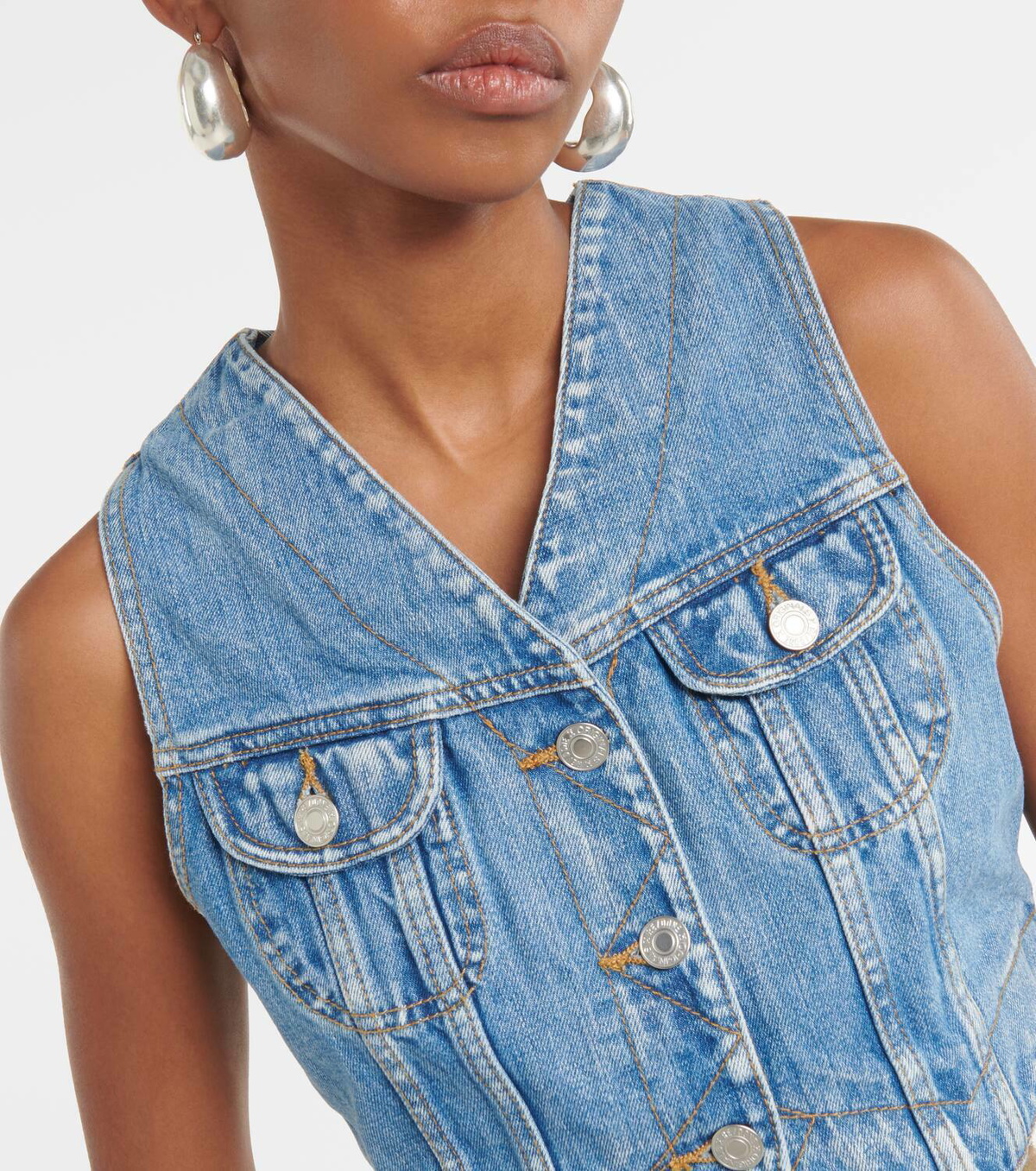 Re/Done Cropped denim vest