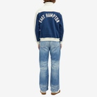 Rhude Men's Cotrast Quarter Zip Logo Jacket in Navy/Cream
