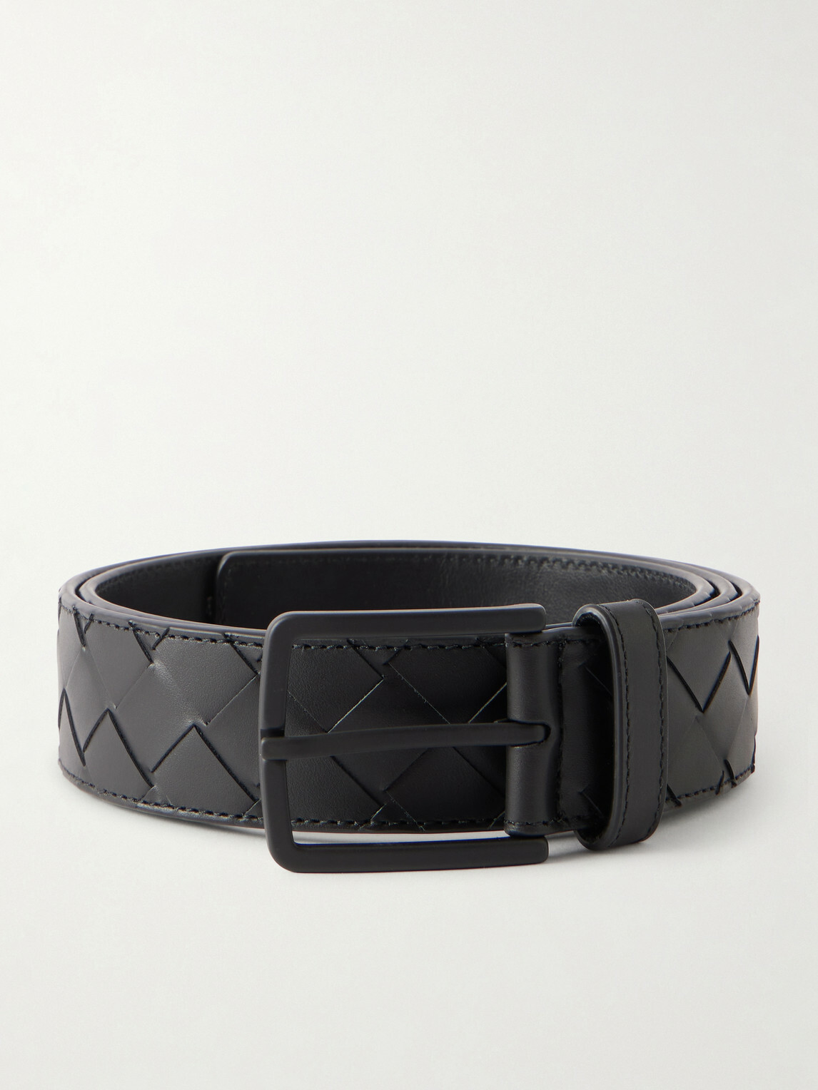 Bottega Veneta - 3.5cm Intrecciato Leather Belt - Black