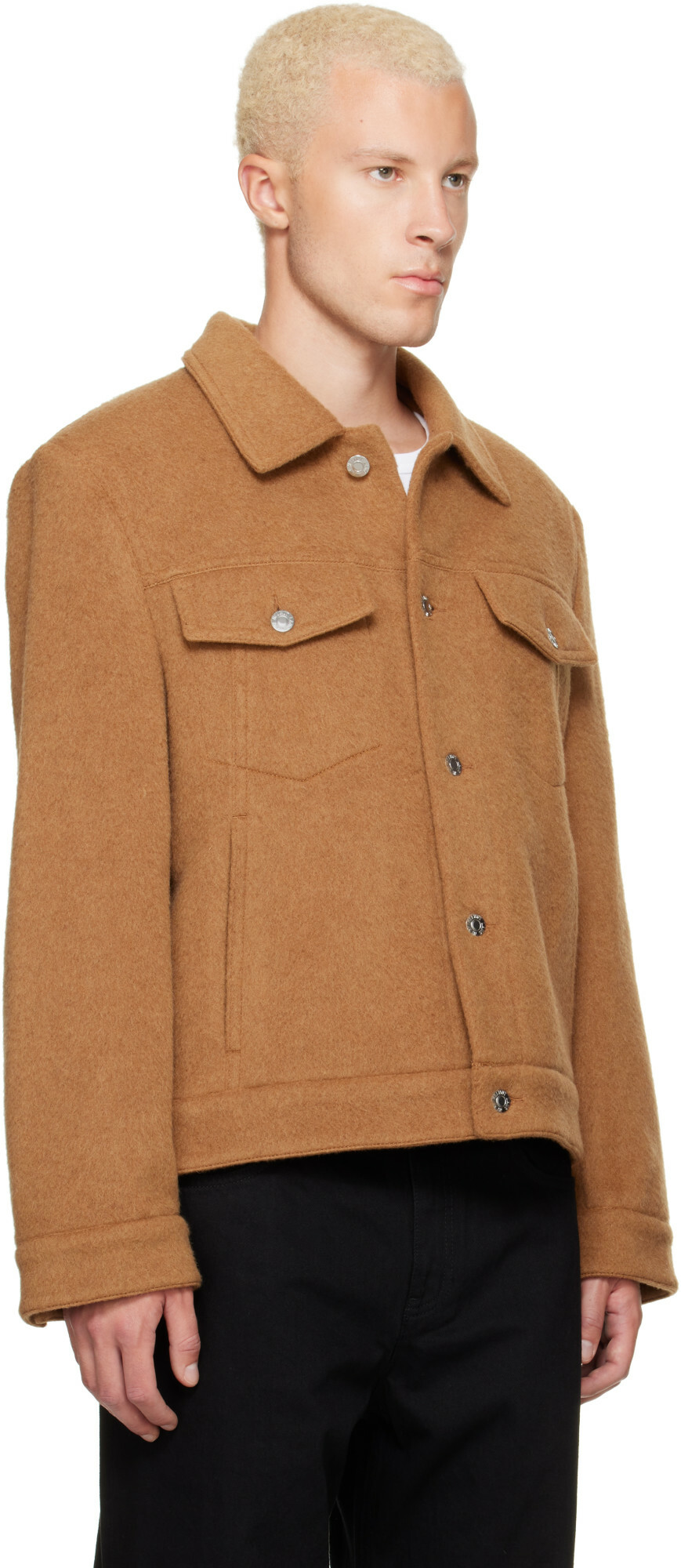 Helmut Lang Tan Wool Trucker Jacket