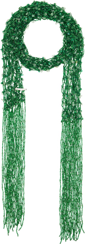 Photo: Dries Van Noten Green Embroidered Necklace Scarf