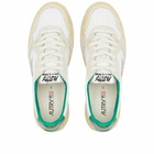 Autry Men's Cracked Super Vintage Low Sneakers in White/Green