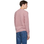 Officine Generale Pink Wool Seamless Crewneck Sweater