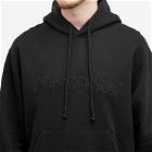 JW Anderson Men's Logo Embroidery Popover Hoodie in Black