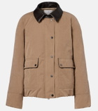 Brunello Cucinelli Leather-trimmed padded jacket