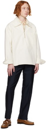 Factor's Navy Mohair Tailored Trousers