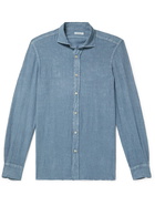 Boglioli - Cutaway-Collar Linen Shirt - Blue