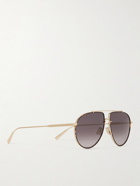 Dior Eyewear - DiorBlackSuit AU Aviator-Style Tortoiseshell Acetate and Gold-Tone Sunglasses