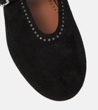 Alaïa Embellished suede ballet flats