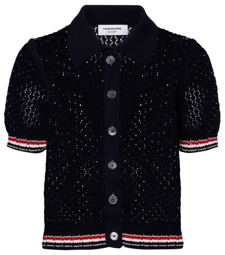 Photo: Thom Browne Pointelle cotton cardigan