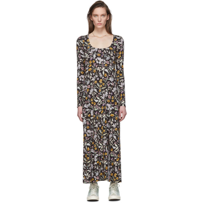 Photo: Les Reveries Black Floral Slit Dress