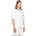 Casablanca White Towelling Monogram Short Sleeve Shirt