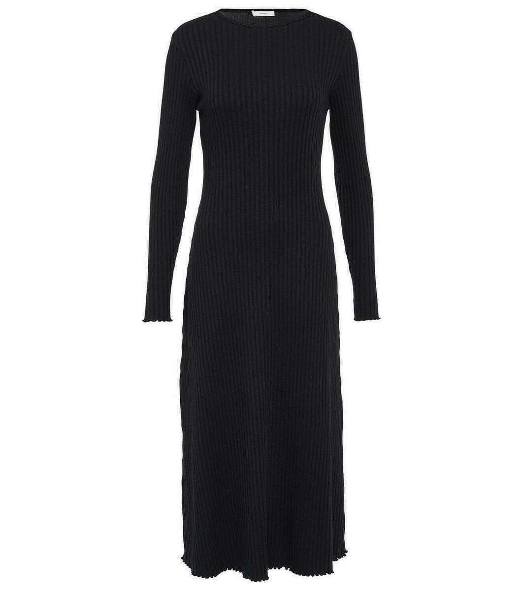 Vince Split Neck Stretch Cotton Dress