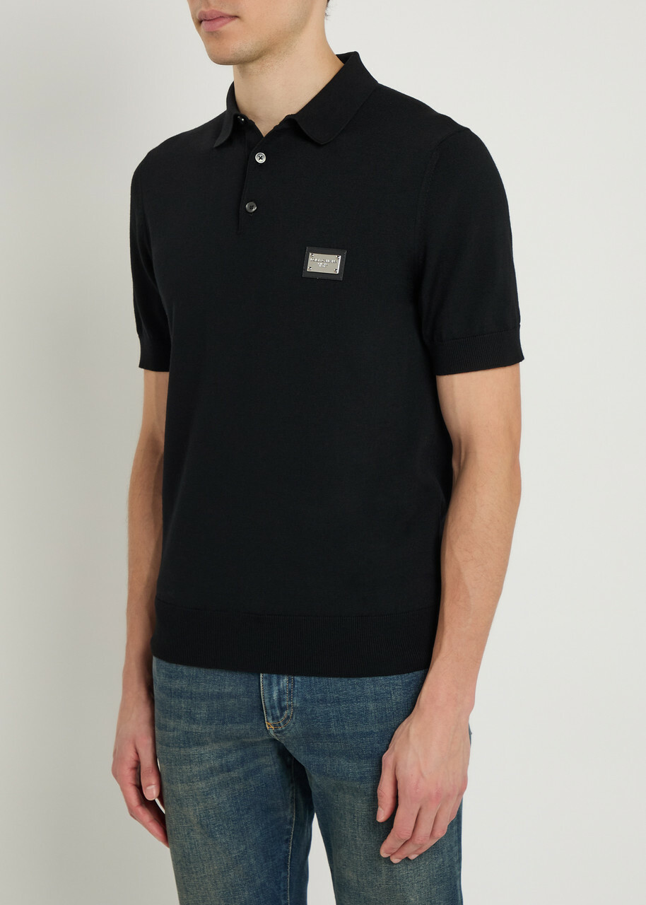 Dolce & Gabbana Wool Polo Shirt Black