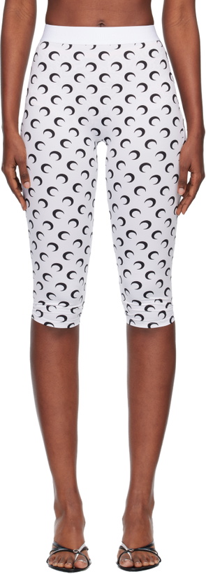 Photo: Marine Serre White Recycled Moon Jersey Capri Leggings