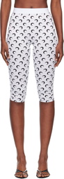 Marine Serre White Recycled Moon Jersey Capri Leggings