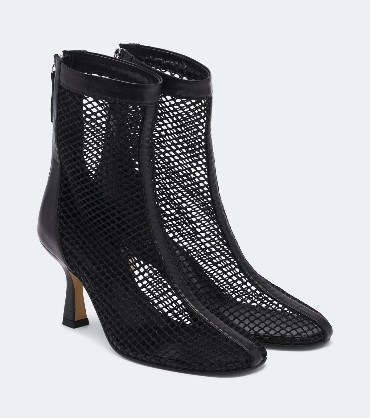 Souliers Martinez Fira leather-trimmed mesh ankle boots