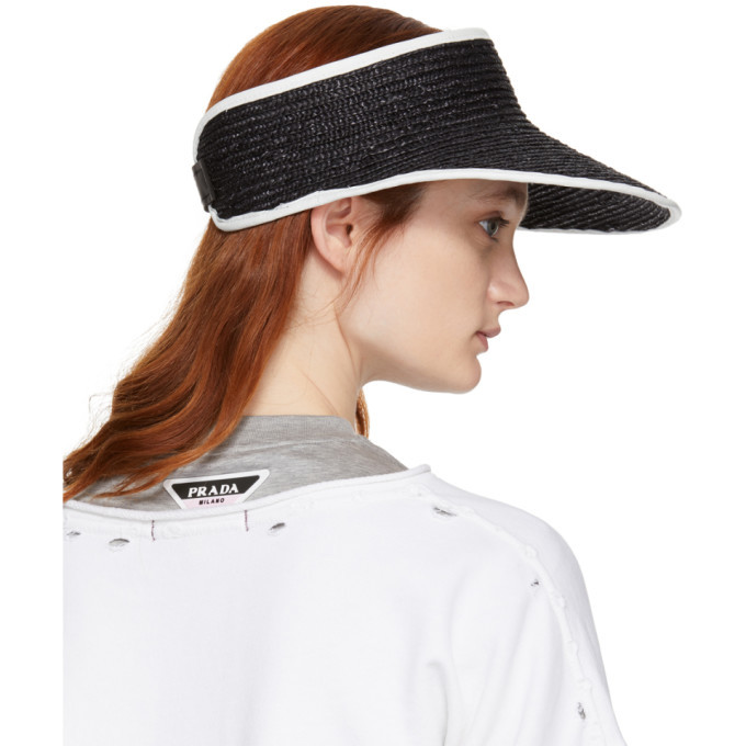 Rag and Bone Black Packable Straw Visor Cap Rag and Bone display picture 1