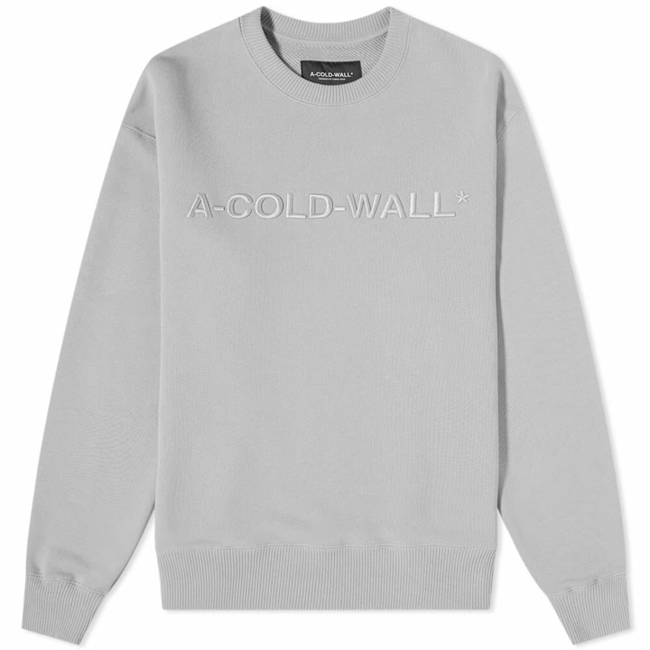 Photo: A-COLD-WALL* Men's Logo Crew Sweat in Grey
