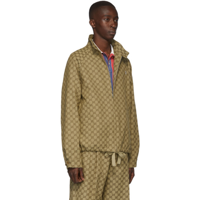 Gucci Beige GG Zip-Up Jacket Gucci Gucci Beige GG Zip-Up Jacket Gucci