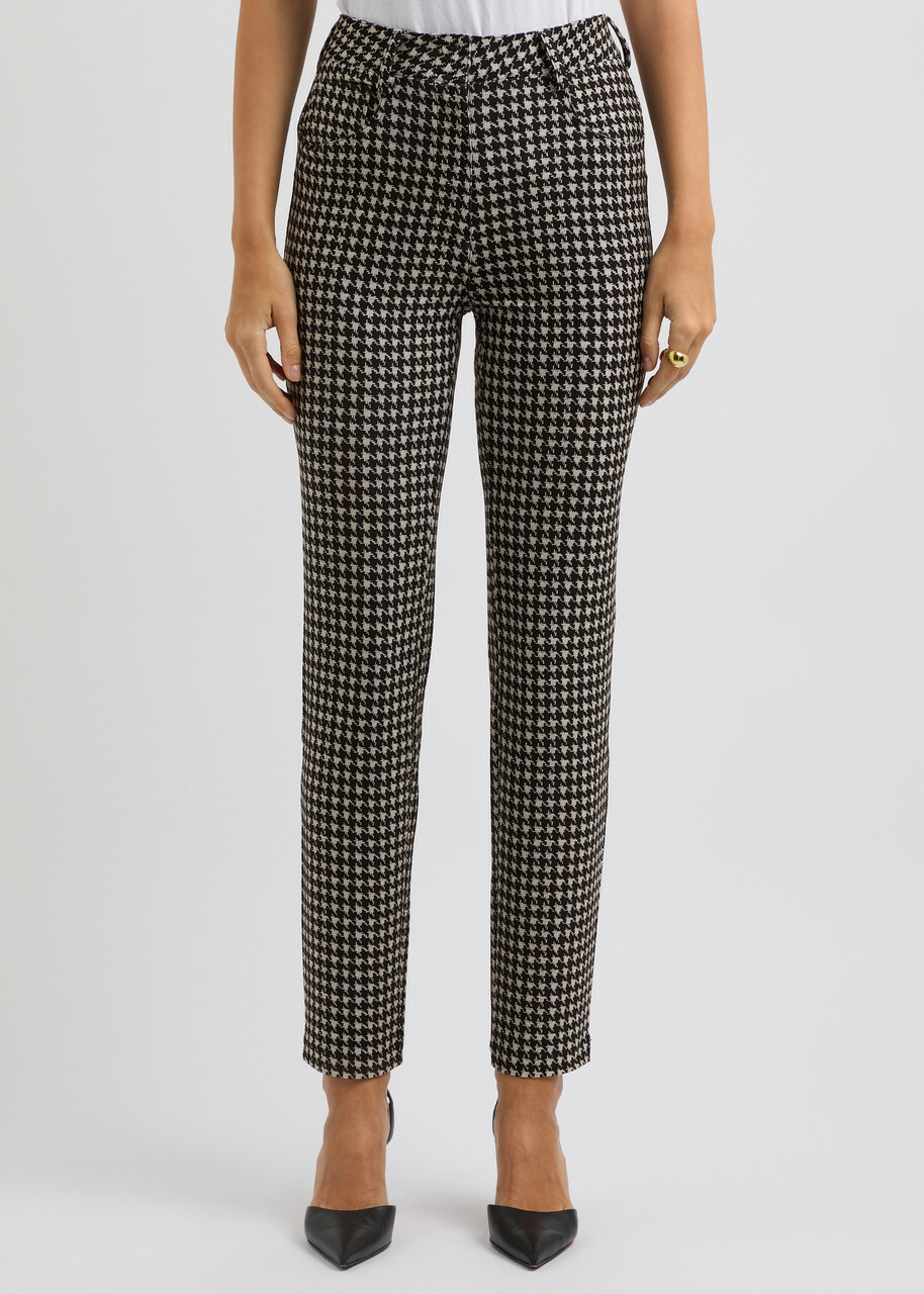 Norma Kamali Printed Stretch-jersey Trousers Black