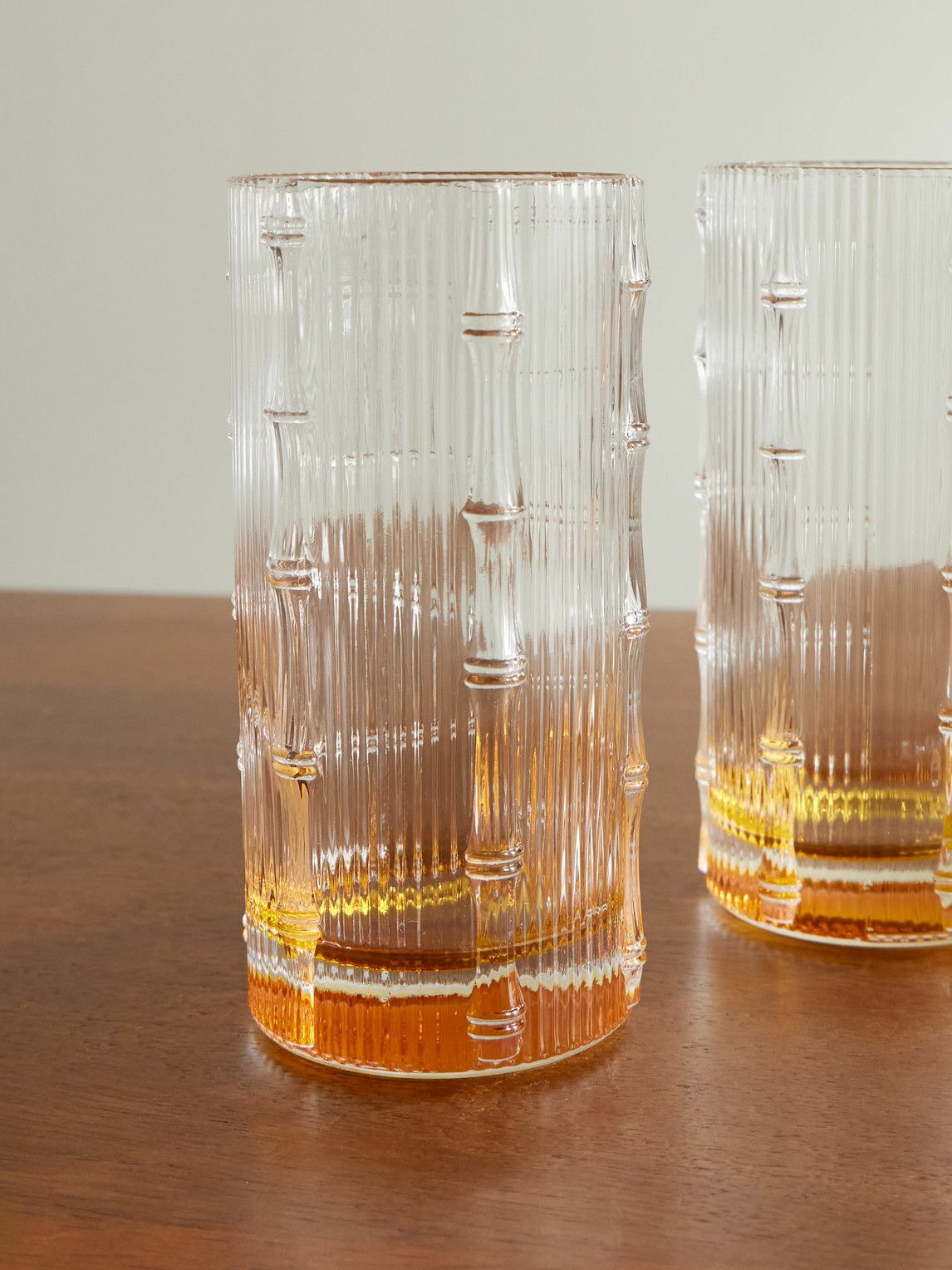 La DoubleJ - Bamboo Set of Two Crystal Glass Highball Glasses
