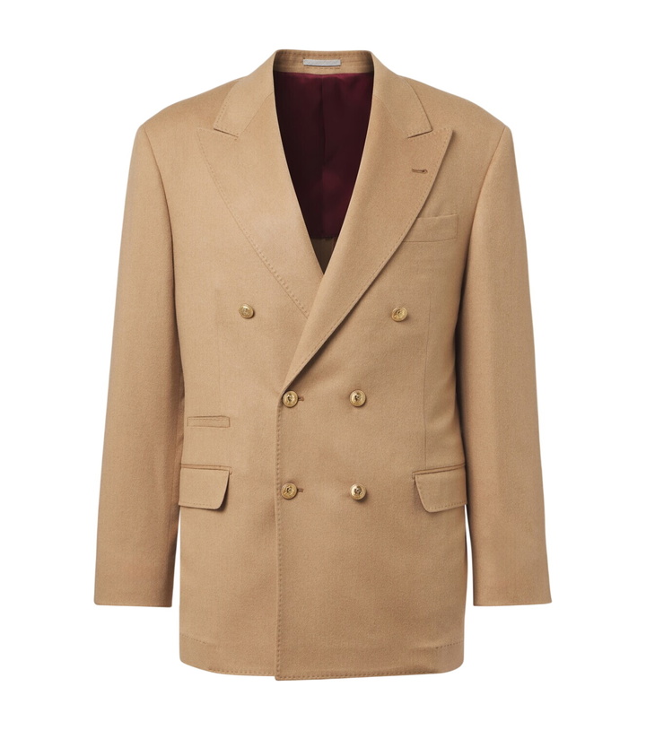 Photo: Brunello Cucinelli Camel hair double-breasted suit jacket