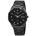 Citizen Eco-Drive Octagon Diamond Black Dial Watch BM7495-59G