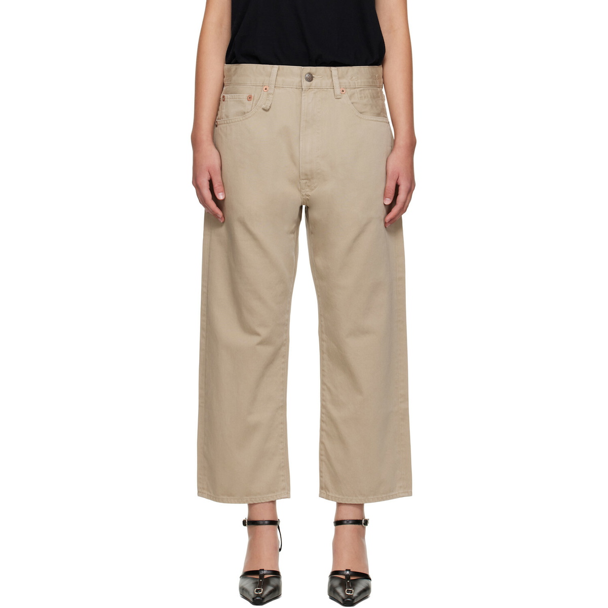 R13 Tan X-Boyfriend Jeans