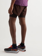 DISTRICT VISION - Aaron Layered Mesh-Trimmed Shell Drawstring Shorts - Brown