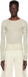 LOW CLASSIC Beige Paneled Long Sleeve T-Shirt