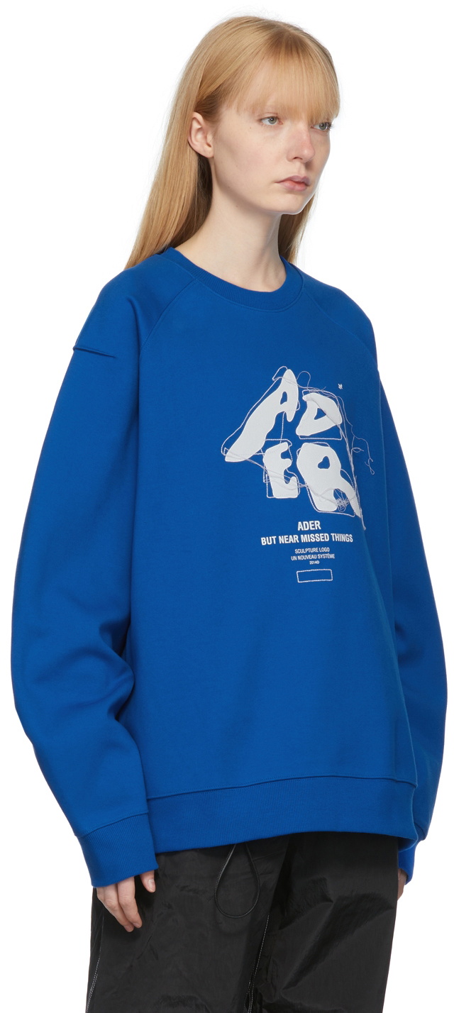 ADER error Blue Sculpture Logo Sweatshirt ADER error