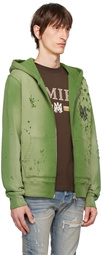 AMIRI Green Distressed Hoodie