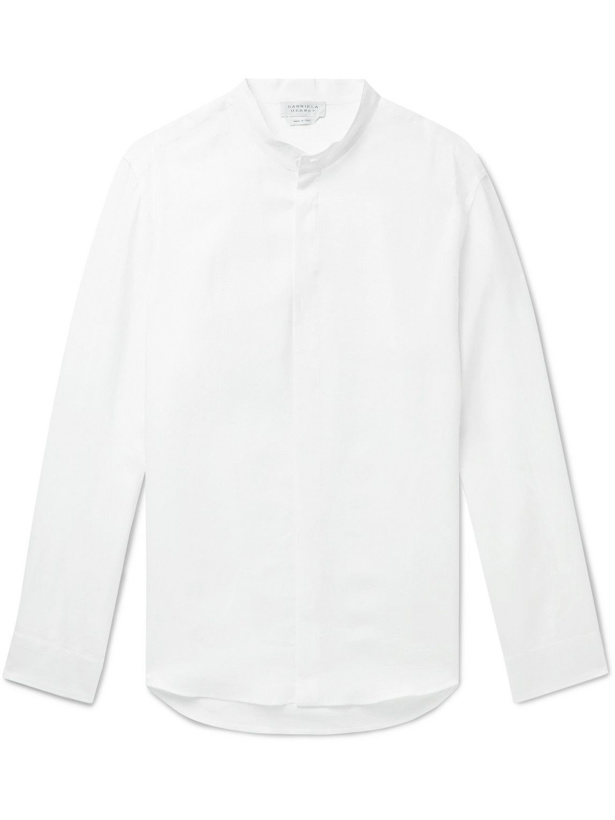 Photo: Gabriela Hearst - Ollie Grandad-Collar Linen Shirt - White